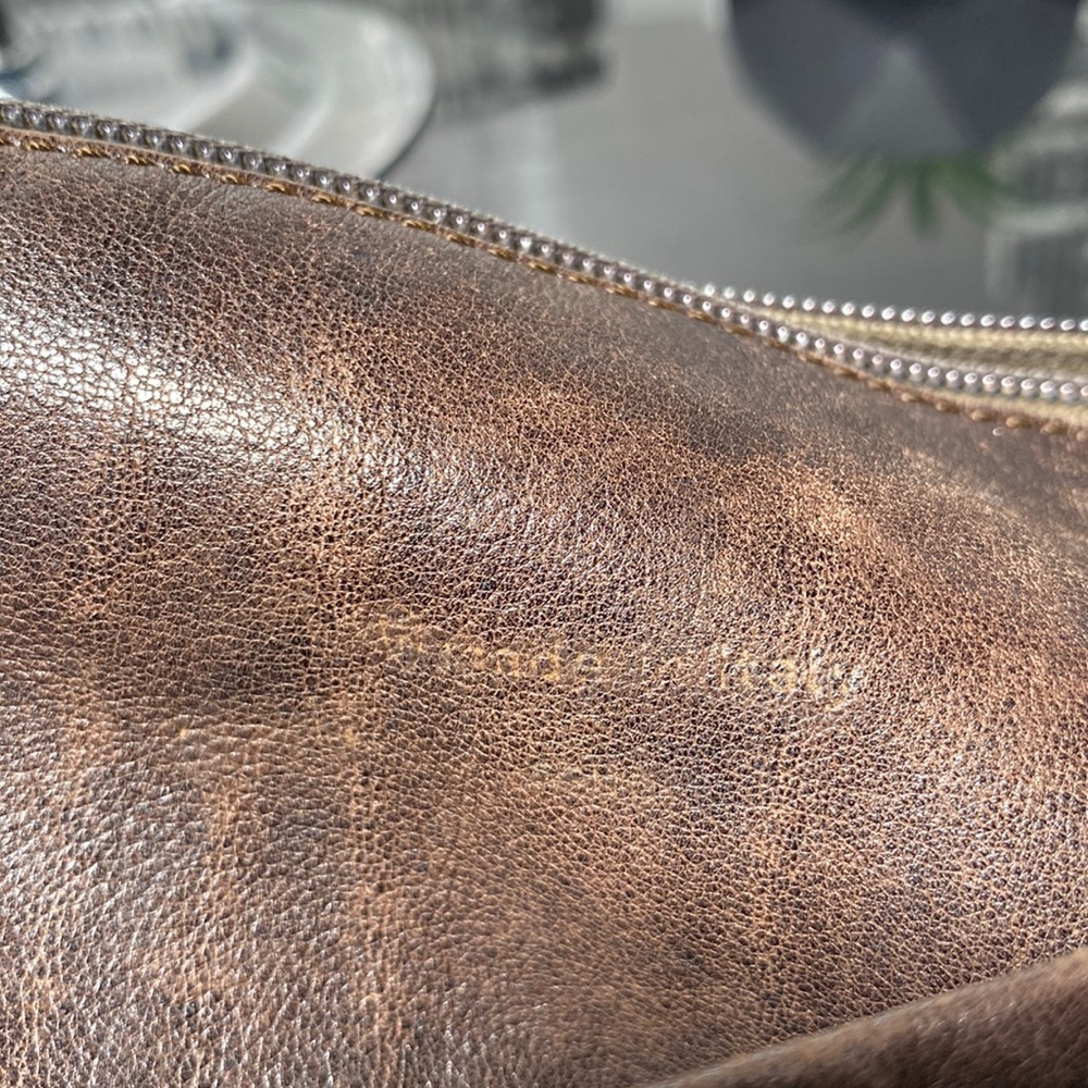 Authentic FENDI Zucca Shoulder Bag Suede Leather Brown Rehab - Picture 5 of 13